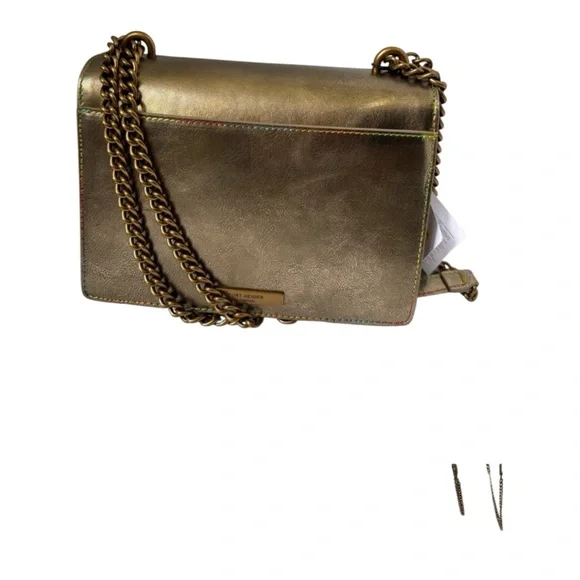 Kurt Geiger NWT Bronze Shoreditch Western Rhinestones Embroidered Metallic - Picture 2 of 12